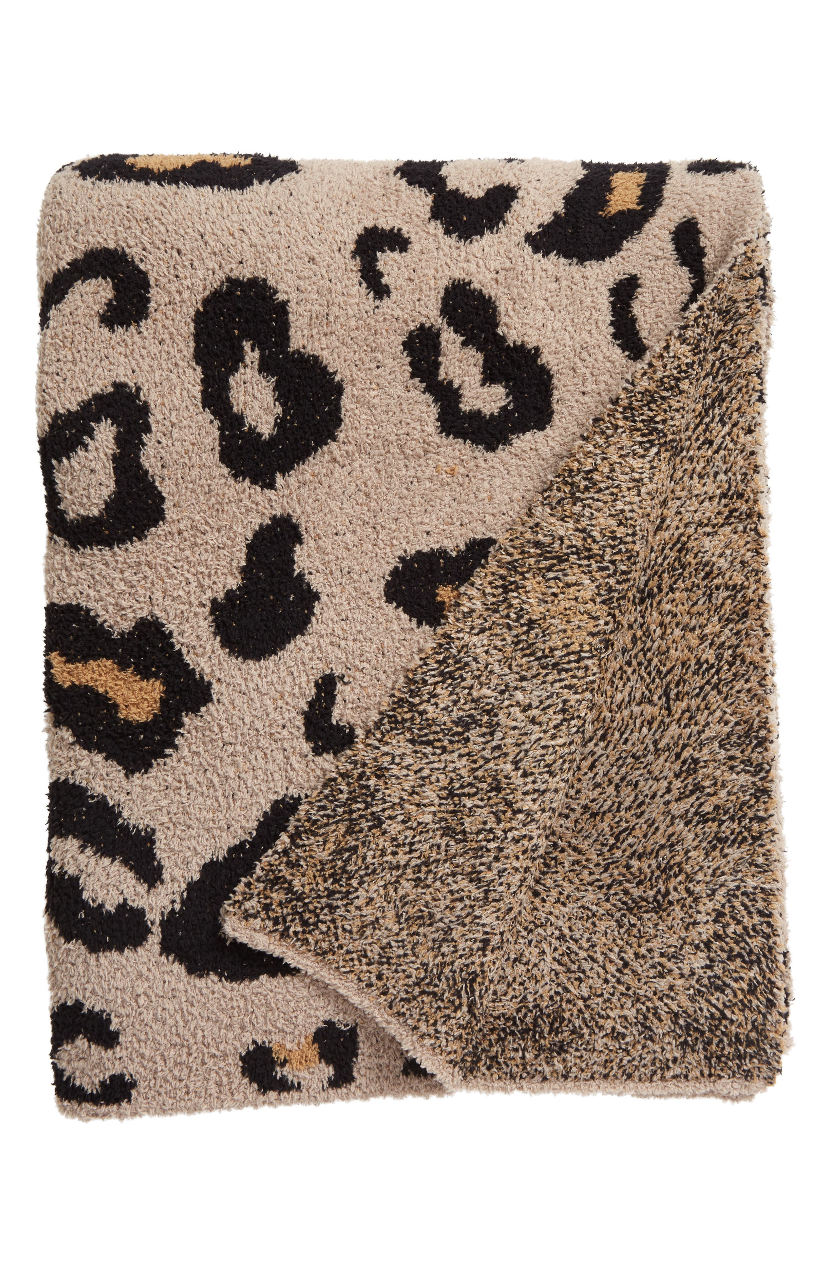 Throw Blanket Soft Blanket-54” x 72” Cream/Black Barefoot Dreams CozyChic Cheetah Print Throw 